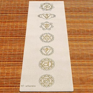 Tapis yoga chanvre 7chakras vieil or
