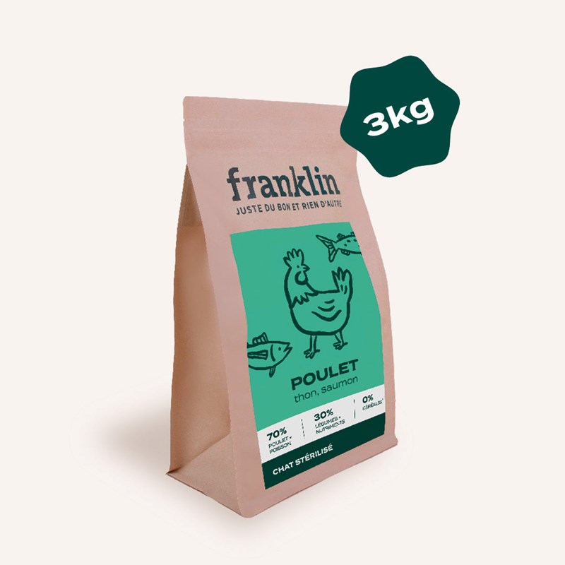 Franklin Pet Food - Croquettes chat poulet thon saumon 3kg