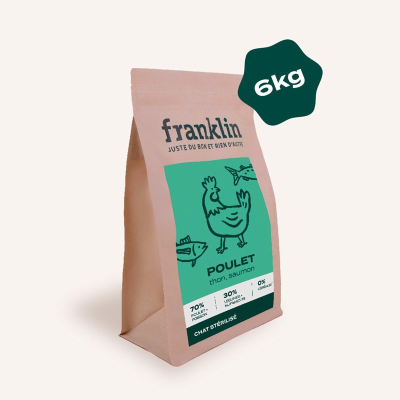 Franklin Pet Food - Croquettes chat poulet thon saumon 6kg