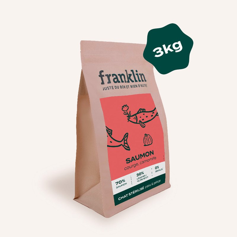 Franklin Pet Food - Croquettes chat saumon courge 3kg