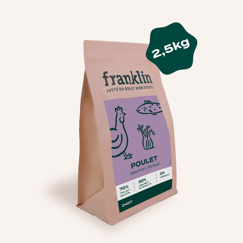 Franklin Pet Food - Croquettes chiot poulet saumon 2.5kg