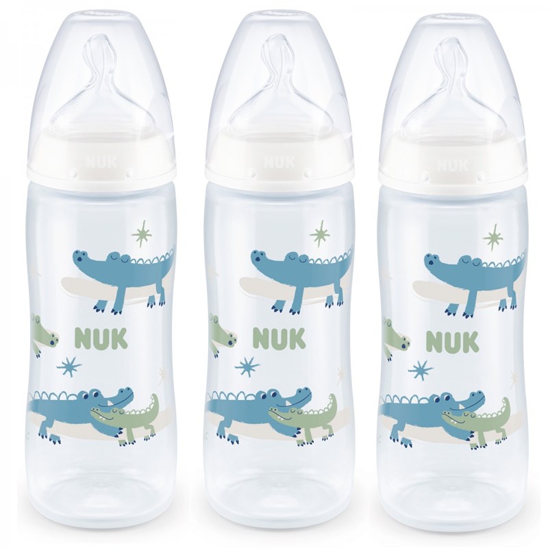 NUK - Lot 3 biberons 360ml 6-18m crocodile