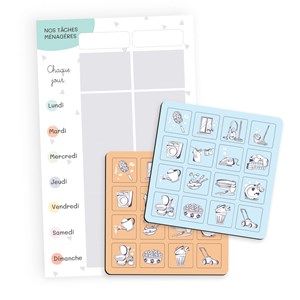 Tableau répartition tâches ménag. - bleu