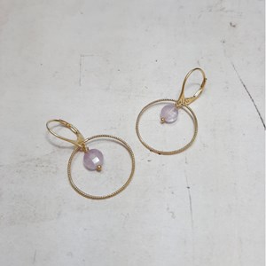 Boucles d'oreilles krahô améthyste