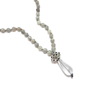 Mala labradorite cristal de roche