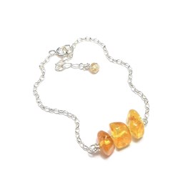 Bracelet ambre et argent 925 maya