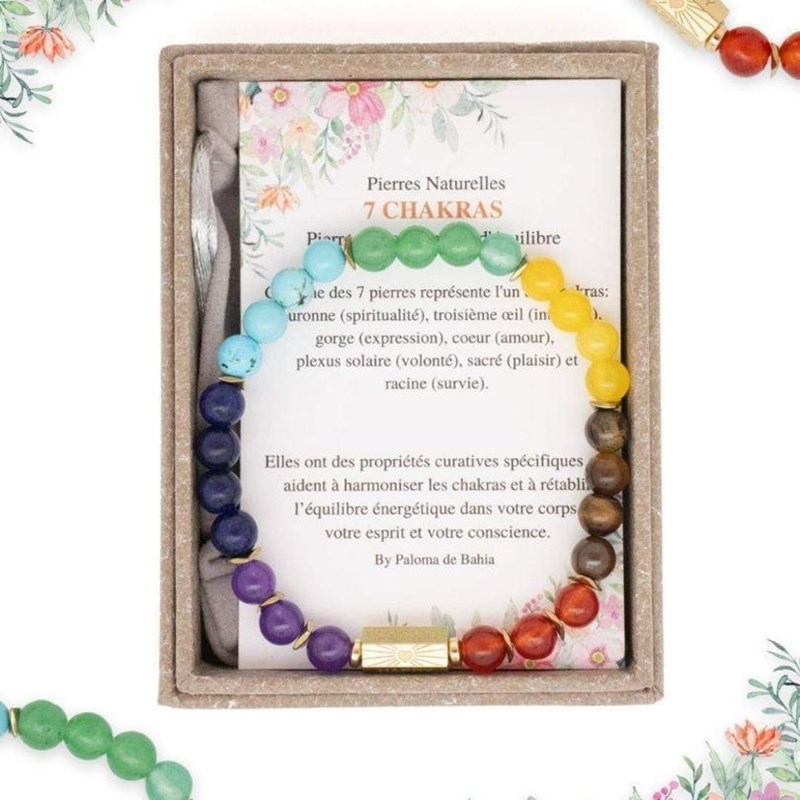 Paloma de Bahia - Bracelet 7 chakras caixa