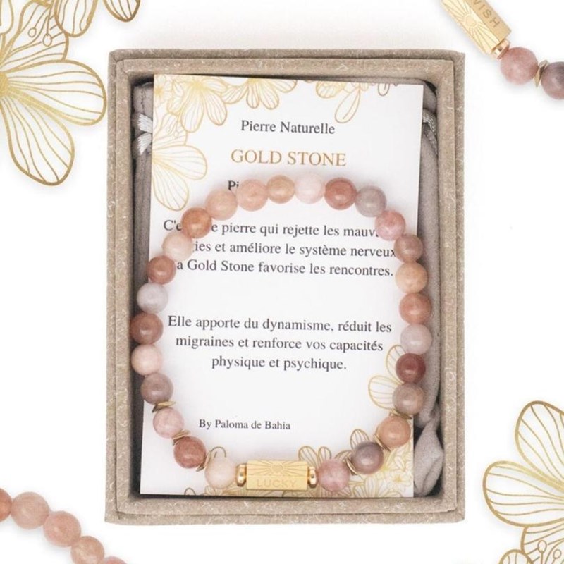 Paloma de Bahia - Bracelet gold stone caixa