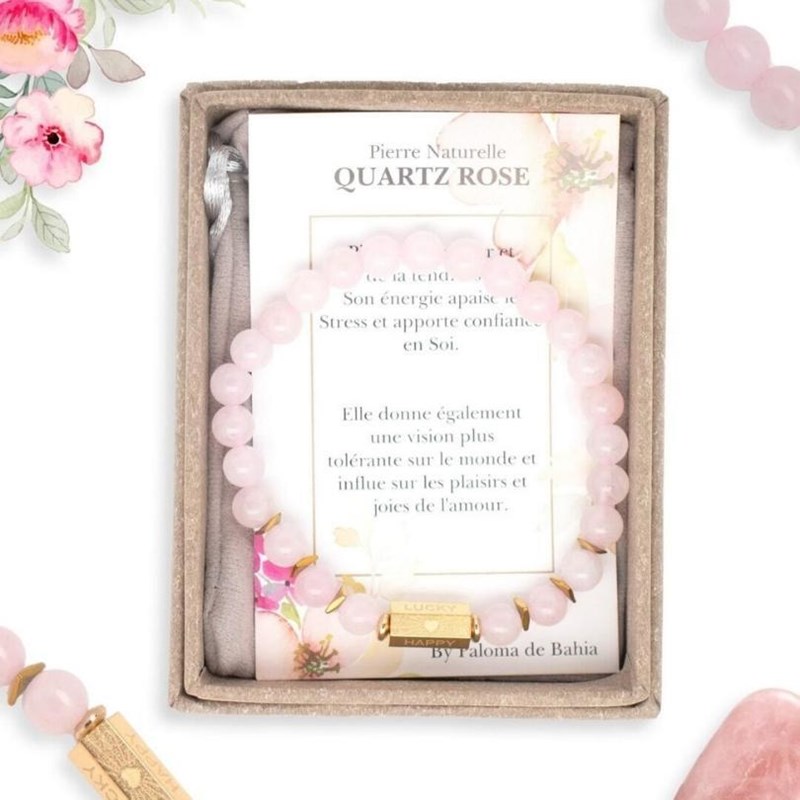 Paloma de Bahia - Bracelet quartz rose caixa