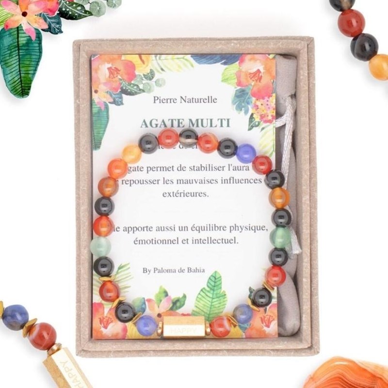 Paloma de Bahia - Bracelet agate multi caixa