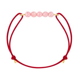 Bracelet rhodochrosite & cordon rouge
