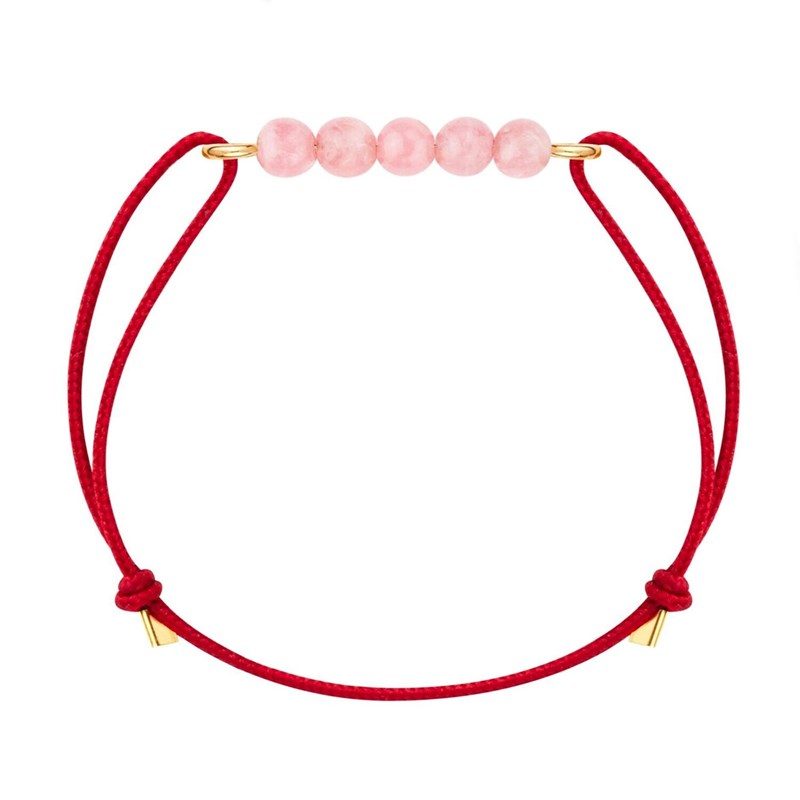 Bracelet rhodochrosite & cordon rouge