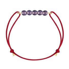 Bracelet améthyste & cordon rouge