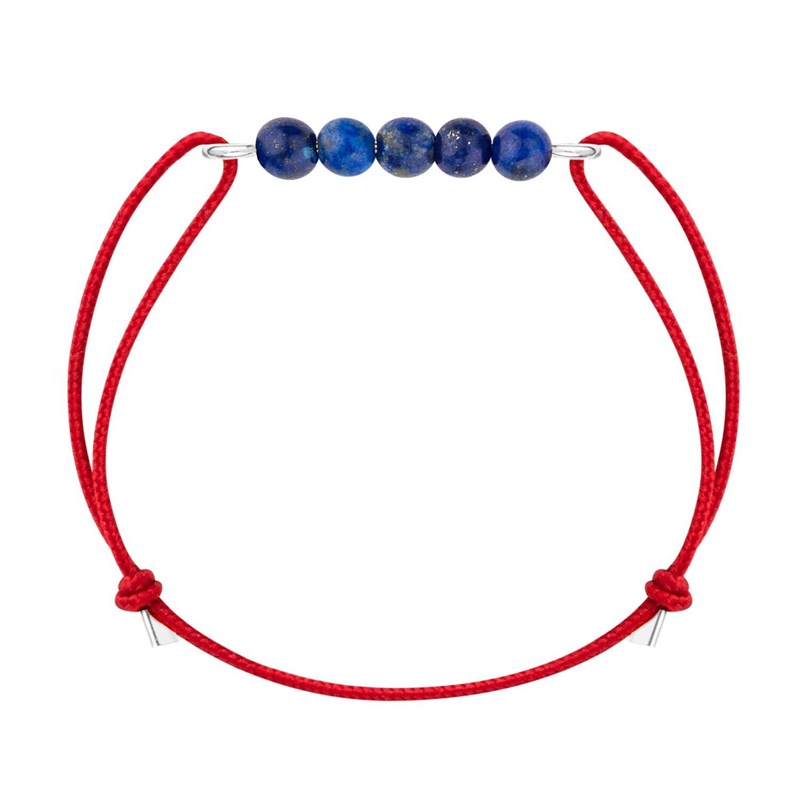 Maison Mutel - Bracelet lapis lazuli & cordon rouge