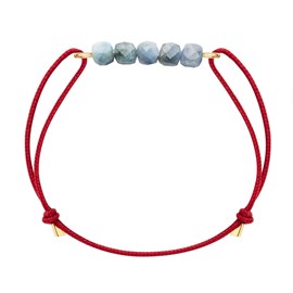 Bracelet cyanite & cordon rouge
