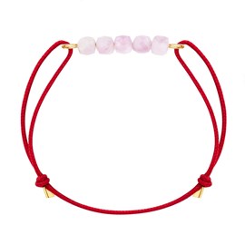 Bracelet kunzite & cordon rouge