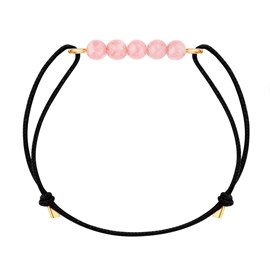 Bracelet rhodochrosite & cordon noir