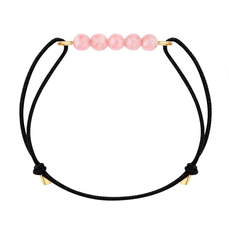 Bracelet rhodochrosite & cordon noir