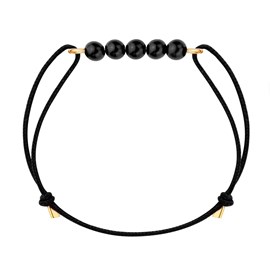 Bracelet tourmaline noire & cordon noir