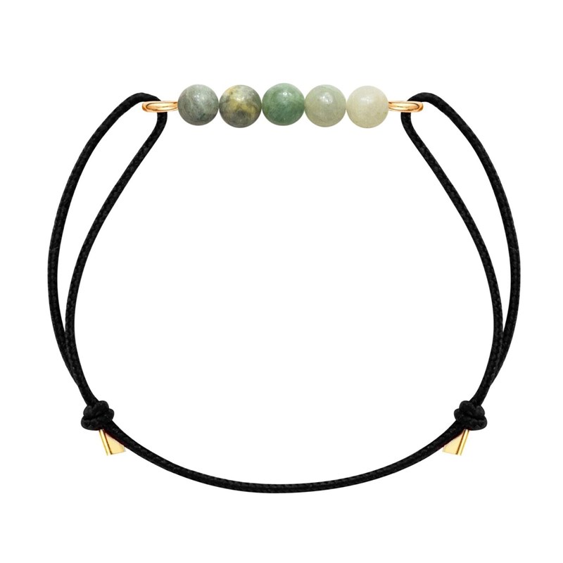 Bracelet jade & cordon noir