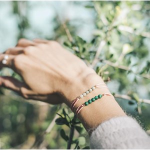 Bracelet jade & cordon noir