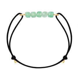 Bracelet aventurine & cordon noir