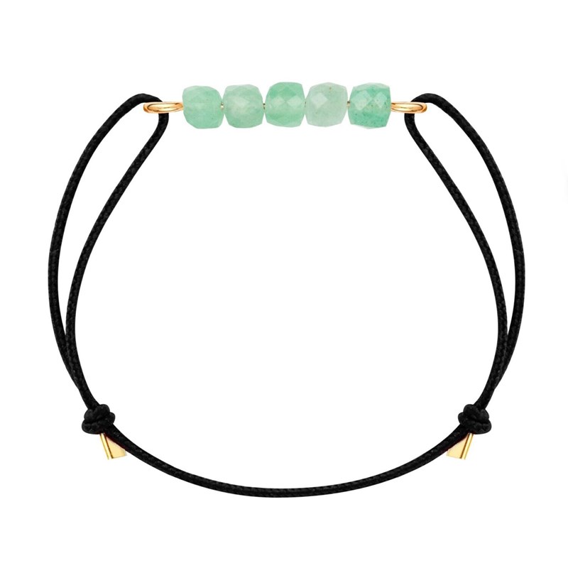Maison Mutel - Bracelet aventurine & cordon noir