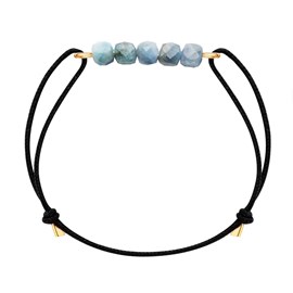 Bracelet cyanite & cordon noir