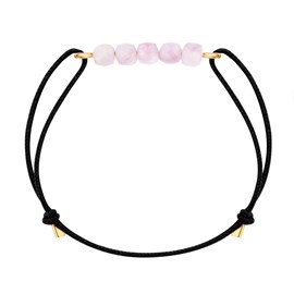 Bracelet kunzite & cordon noir