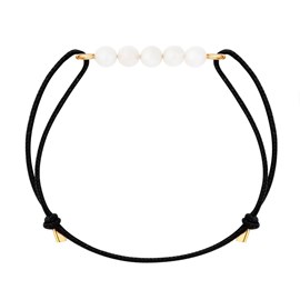 Bracelet pierre de lune & cordon noir