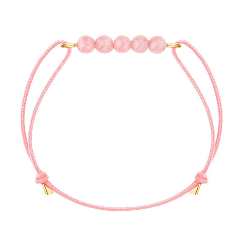 Bracelet rhodochrosite & cordon rose