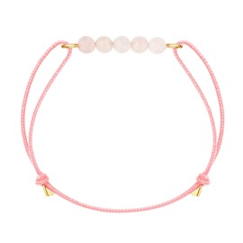 Bracelet quartz rose & cordon rose