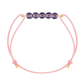 Bracelet améthyste & cordon rose
