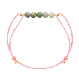 Bracelet jade & cordon rose