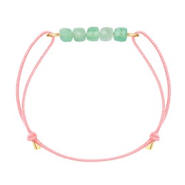 Bracelet aventurine & cordon rose