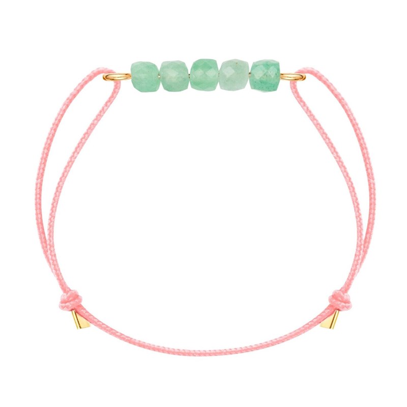 Bracelet aventurine & cordon rose