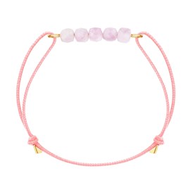 Bracelet kunzite & cordon rose