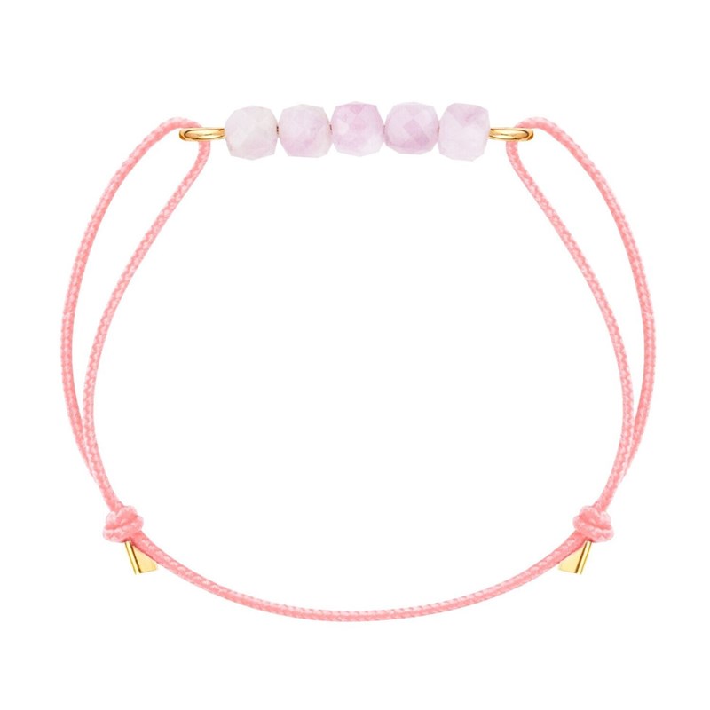 Bracelet kunzite & cordon rose