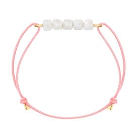 Bracelet pierre de lune 2 & cordon rose