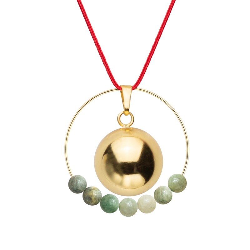 Bola jade & cordon rouge