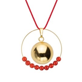 Bola cornaline & cordon rouge