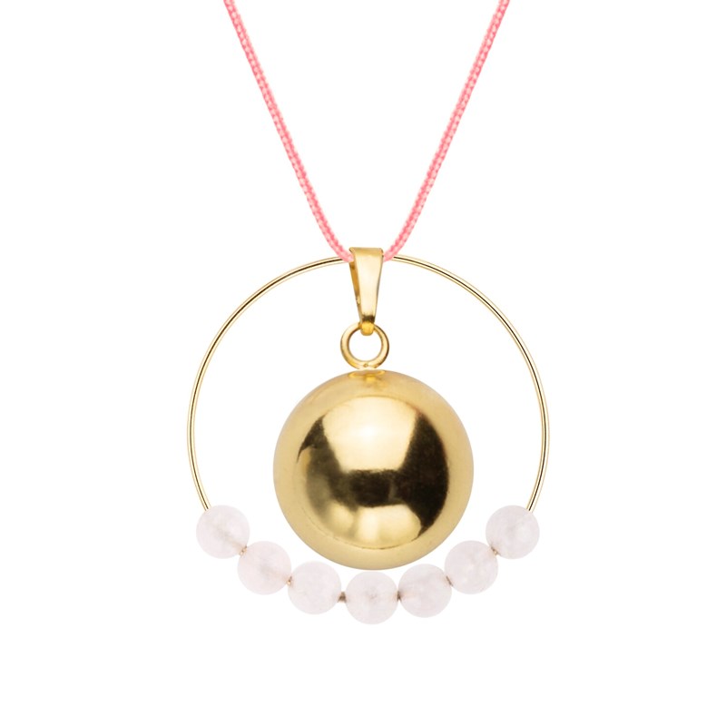 Maison Mutel - Bola quartz rose & cordon rose
