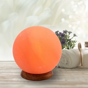Lampe moon en cristal de sel d'himalaya
