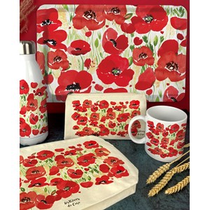 Plateau kraft recyclé gm coquelicot