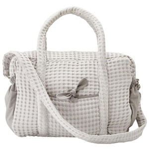 Sac à langer en coton gaufré gris 28 x