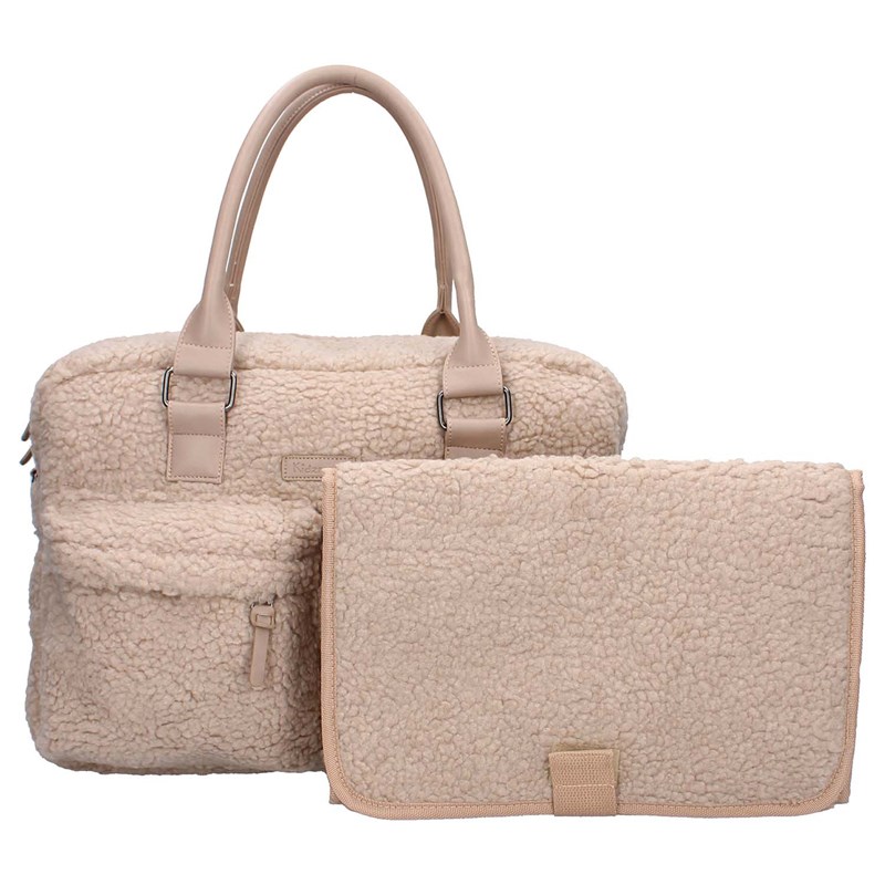 Sac à langer sherpa - 28 x 40 cm beige
