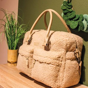 Sac à langer sherpa beige 28 x 40 cm