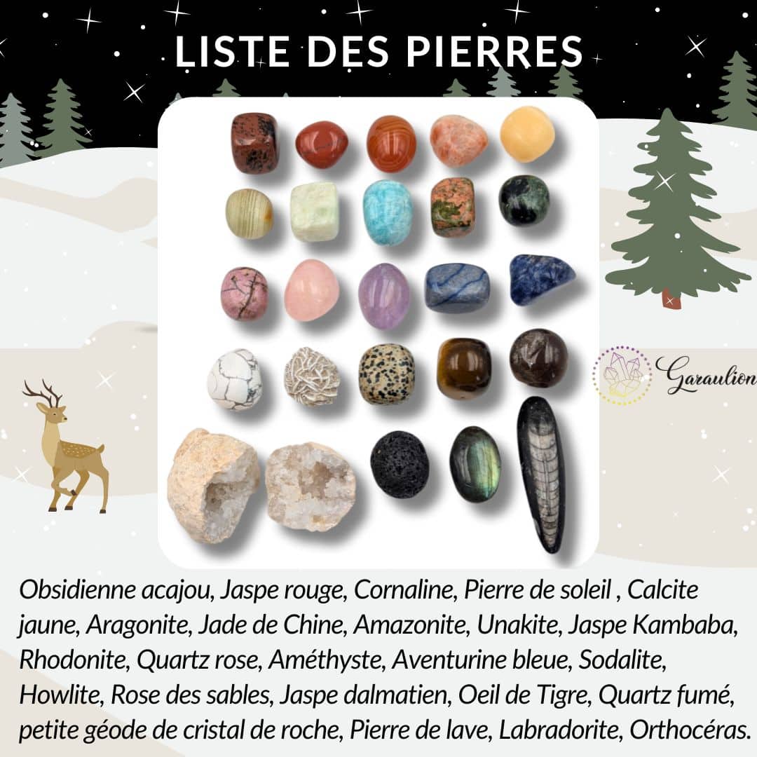 Calendrier De L'Avent 2025 Cristaux Pour Enfants : Kit De Culture De 24 Magnifiques Cristaux Minéraux Et Pierres Précieuses Pour Filles Et Garçons