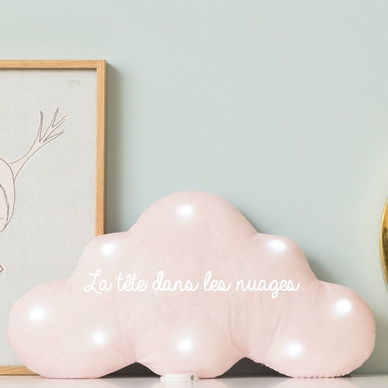 Oh-lala Paris - Veilleuse musicale nuage rose pailleté - Idée liste de  cadeaux