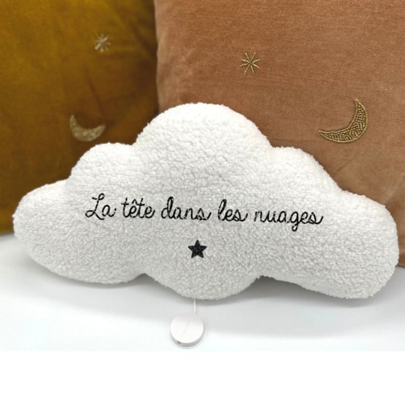 Oh-lala Paris - Veilleuse musicale nuage sherpa
